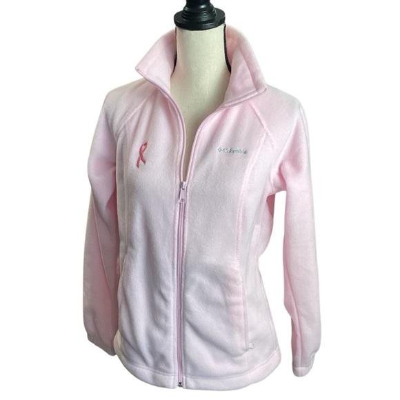 Columbia Limited Edition Susan Kommen Pink Ribbon Soft Zip Fleece Jacket, Small - Picture 10 of 10